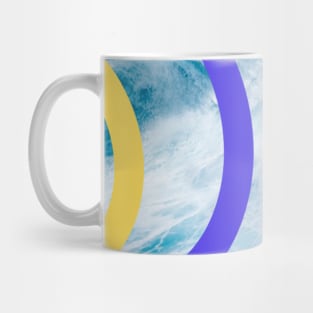 blue white wave design Mug